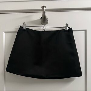 White Fox Boutique Black Satin Mini Skirt
